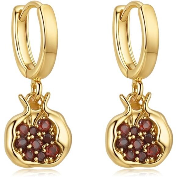 Pomegranate Seed Earrings | Nature-Inspired | Unique Statement Jewelry - Picture 2 of 3